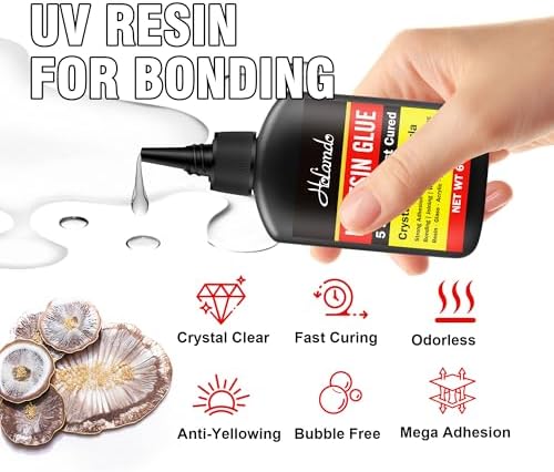 UV Resin Kit with Rechargeable UV Light, 60g Fast Curing UV Resin Glue - Image 3
