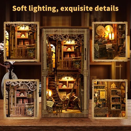 CLICLIET Book Nook, DIY Book Nook Kits for Adults, 3D Tiny Dollhouse Kits - Image 4