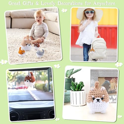 Crochet Kit for Beginners- 4 PCS Fat Shiba Inu Crochet Kits for Adults, 4PCS Corgi Dog Crochet Animal Kit with Step-by-Step Video Tutorials, Yarn, Crochet Hook, Instructions DIY Knitting Kit - Image 6