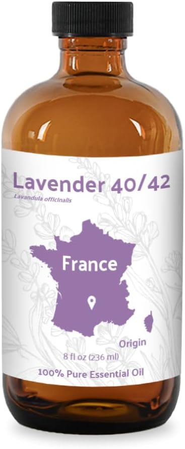 Nature Packaged Lavender 40/42 Essential Oil Direct from France - Essential Oil for Candle Making and Soaps - Pure Lavender 40/42 Oil for Aromatherapy, Skincare, Haircare, Perfumes (8oz)