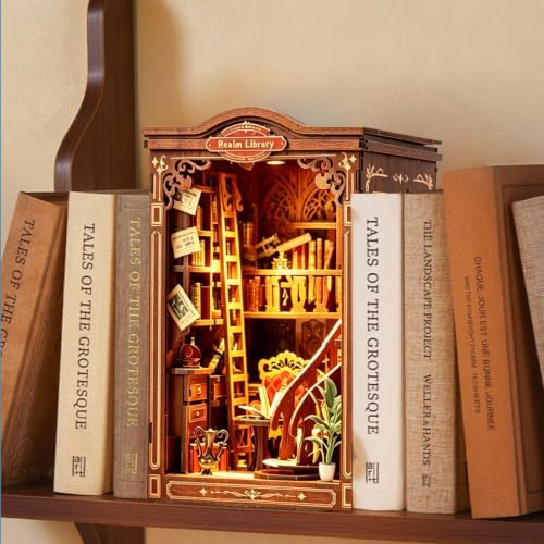 Book Nook, DIY Book Nook Kit for Adults, 3D Wooden Puzzle for Bookshelf Decoration, DIY Miniature Kit for Adults and Teens in Halloween/Christmas - Image 4