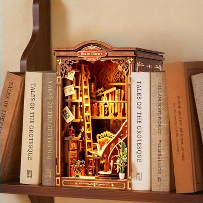 Book Nook, DIY Book Nook Kit for Adults, 3D Wooden Puzzle for Bookshelf Decoration, DIY Miniature Kit for Adults and Teens in Halloween/Christmas - Image 4