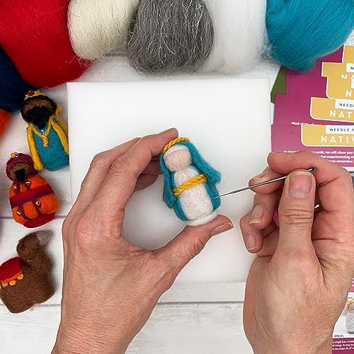 Bergin & Bath Needle Felting Bumper Kit - Nativity Craft Set for Adults and Teens, Gift, Planet-Friendly Wool - Image 3