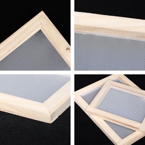 Ngdhkd 3Pcs Paper Making Frame Kit Wooden Paper Making Screen with Mesh - Image 4