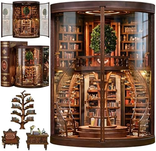 Book Nook Kit for Adults Booknook DIY Miniature Library Decor Fantasy 3D Puzzle by Unknown