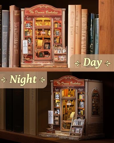 CUTEBEE Book Nook Kit, DIY Miniature House Kit for Adults, Bookshop Booknook - Image 6