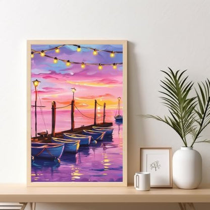 Kalonyth Boat Framed Paint by Numbers Kit for Adults Beginner 8x12 inch - Image 2