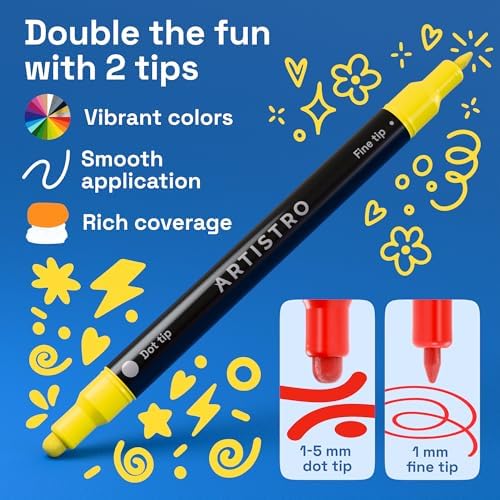 ARTISTRO Dual-Tip Acrylic Paint Marker Pens - Set of 240 - Image 4