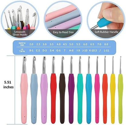 Aeelike Crochet Kit for Beginners Adults, Complete Crochet Set, Blue - Image 4