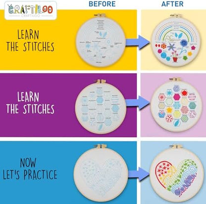 Heart Embroidery Kit for Beginners - Stamped Cross Stitch for Adults - Image 2