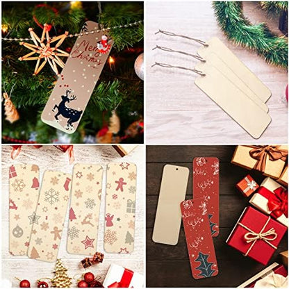 100 Sets 6 x 2 Inch Wooden Bookmarks with Holes and 10M Ropes - Image 7