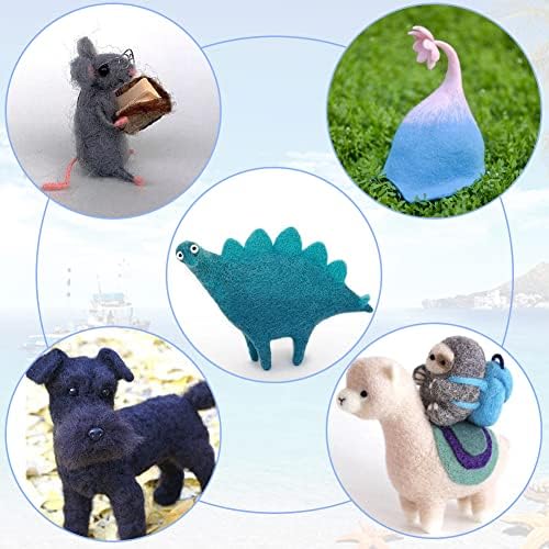 Wonvoc Needle Felting Wool 80 g, 8 Colors Wool Roving for Needle Felting - Image 6