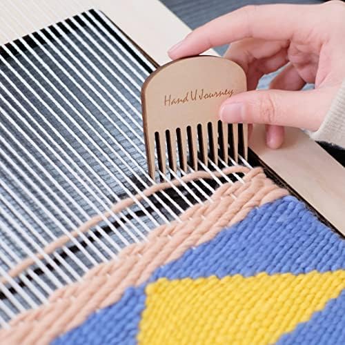 Wool Queen Rectangle Weaving Loom Kit - 2 Sets with Weaving Needles and Tools, Perfect for Beginners and Weaving Enthusiasts, 11''x16.5'' and 7.8''x11.7'' Large Sizes - Image 4