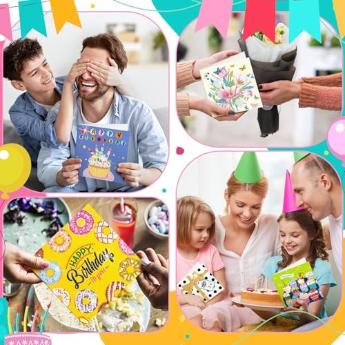 Saillong 12 Pack Happy Birthday Diamond Art Greeting Cards with Envelopes - Image 5