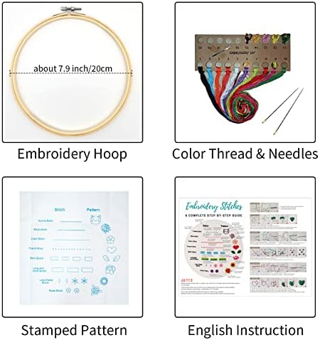 Louise Maelys Embroidery Kit for Beginners 8 Stitch Practice Set - Image 2