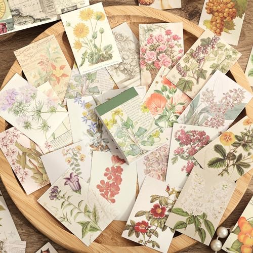 6 Sets 300 Pcs Washi Stickers Set Vintage Aesthetic Sticker Book for Journaling Decorative Scrapbook Floral Paper Sticker Kit for Scrapbooking, Bullet Journal, Art Craft Gifts, Notebook Making - Image 5