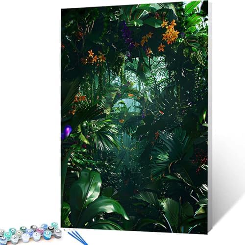Plant Paint by Numbers Kit for Adults Leaf Paint by Numbers, DIY Acrylic Watercolor Oil Painting Kits for Adults Beginners with Brushes, Hobbies for Women for Home Wall Decor, Gifts 40x54 in J-49 - Image 4