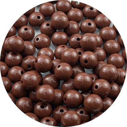100pcs Acrylic Round Beads for Crafts 12mm Resin Candy Color Spacer Beads with Hole for Jewelry Making Sewing Crafts Decoration Necklaces Bracelets Earrings Supplies(Brown) by Unknown