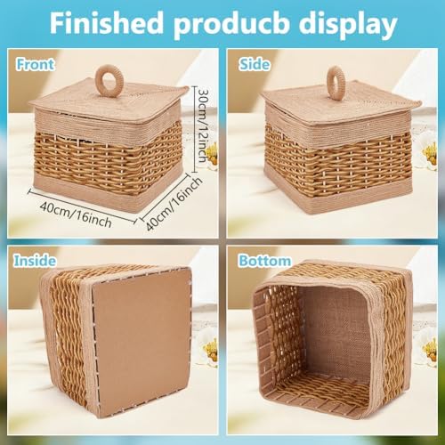 FREEBLOSS Macrame Woven Basket Kit Basket Weaving Kits with Instruction Macrame DIY Storage Bins Basket Making Supplies for Weaving Craft Gift - Image 3