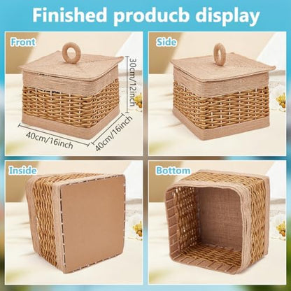 FREEBLOSS Macrame Woven Basket Kit Basket Weaving Kits with Instruction Macrame DIY Storage Bins Basket Making Supplies for Weaving Craft Gift - Image 3