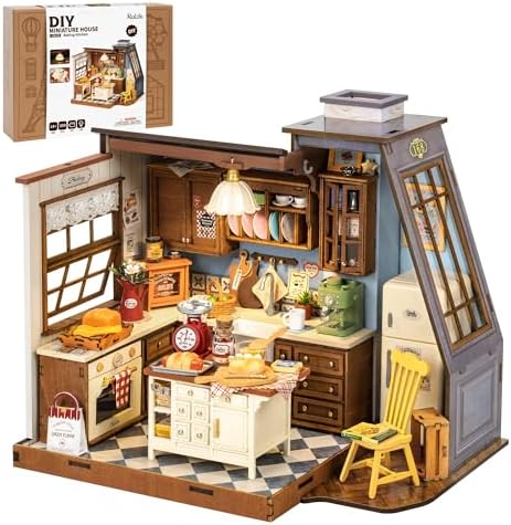 Rolife Baking Kitchen DIY Miniature House Kit with LED Lights by Rolife