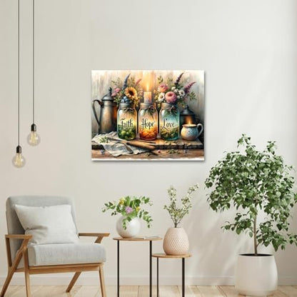 CYNART Religion Paint by Numbers Kit for Adults Beginner, Love Easy Paint by Number Kits on Canvas, DIY Acrylic Oil Painting by Numbers for Gift Home Decor 16 x 20 inch （Without Frame） - Image 6