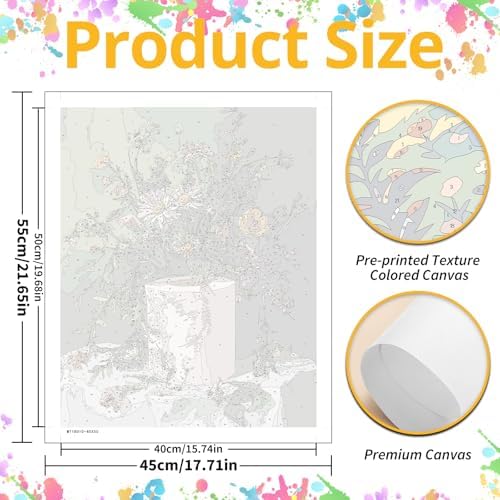 Mandun Bathroom Paint by Numbers Kit for Adults, 16x20 inch - Image 4