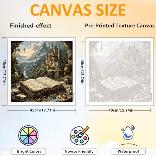 CRZMODE Book Paint by Numbers Kit for Adults, Book Paint by Numbers for Adults, Acrylic Painting Crafts for Home Decor Gift (16x16inch) - Image 3