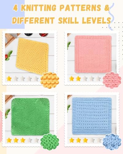 Aeelike Knitting Kit for Beginner Adult, Easy Dishcloth Knit Set, Color C - Image 5