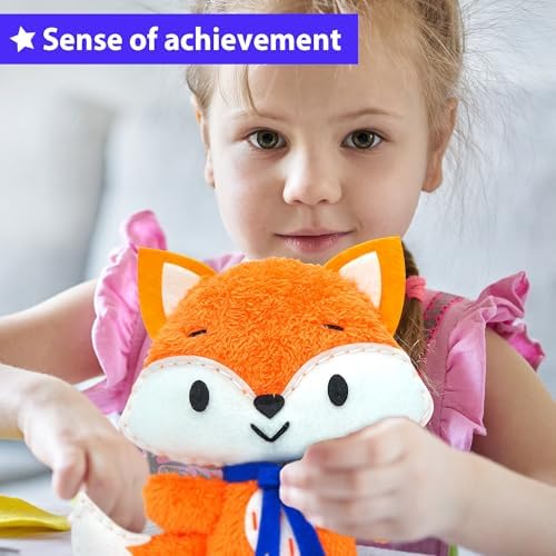 KRAFUN Fox Sewing Kit for Kids Ages 8-12 - No Scissors No Glue - Image 4