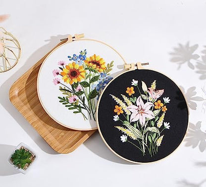 GLTAYLMY Embroidery Kit for Beginners Adults,3 Pack Cross Stitch Kits with 1 Plastic Embroidery Hoops,Needles and Color Threads,Needlepoint Kit for Hand Embroidery Starter - Image 6