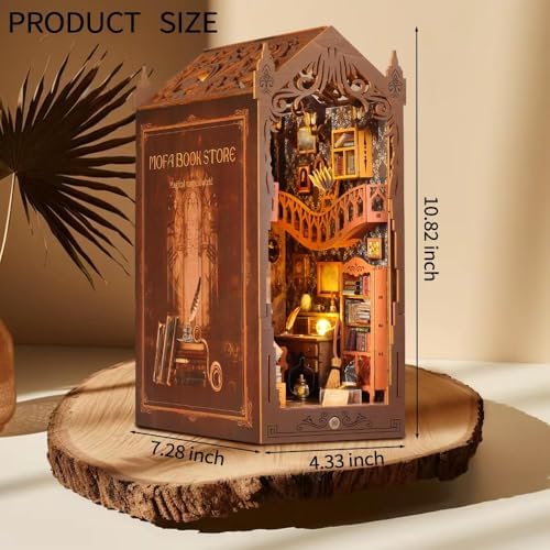 DIY Book Nook Kit, Miniature Dollhouse Booknook Kit with Light, Magic Store - Image 2