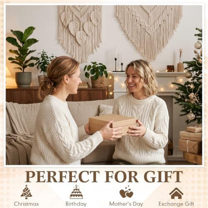 Rivvlive Macrame Kit for Adults Beginners 249 Pcs, 436yd 3mm Cotton Cord Wood Rings Dowels, Beads Needle Threader Gift Box & Digital Instruction Book for Bohemian Decor Craft Projects (Beige) - Image 5