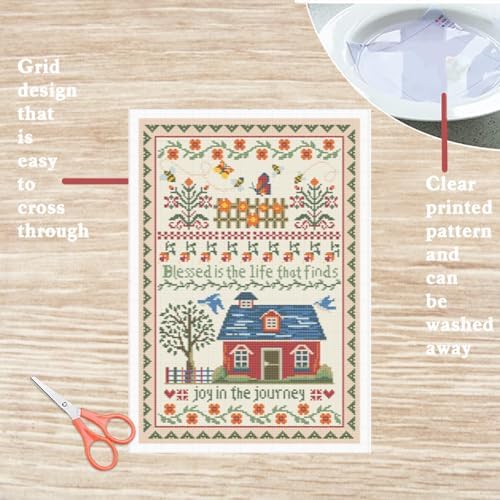 FREEBLOSS Cross Stitch Wall Hanging Kits Joy in The Journey 13.8 * 19.7inch - Image 3