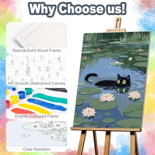 Black Cat Framed Paint by Numbers Kit for Adults Beginner 8x12 inch - Image 4
