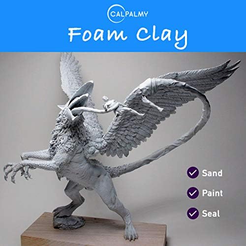 CALPALMY Moldable Foam Clay (Gray) - 300g High Density Air Dry Clay Perfect for Intricate Designs, Sculpting, Cosplay, Crafting, Prop Making - Cutting with Knife or Rotary Tool, Sanding or Shaping - Image 3