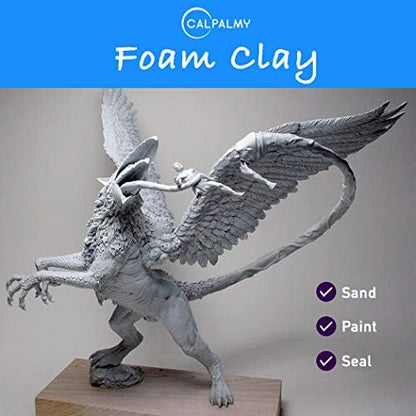 CALPALMY Moldable Foam Clay (Gray) - 300g High Density Air Dry Clay Perfect for Intricate Designs, Sculpting, Cosplay, Crafting, Prop Making - Cutting with Knife or Rotary Tool, Sanding or Shaping - Image 3
