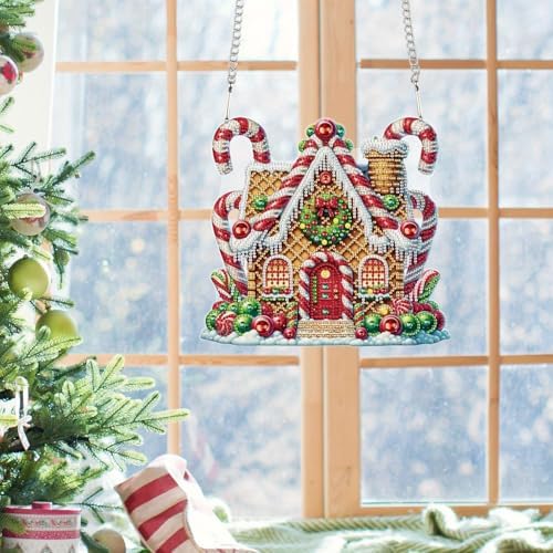 5D DIY Diamond Painting Pendant kit, Magic House Special Handmade Diamond Pendant, Suitable for Home, Window Decorations, Christmas Birthday Creative Gift Preferable - Image 6
