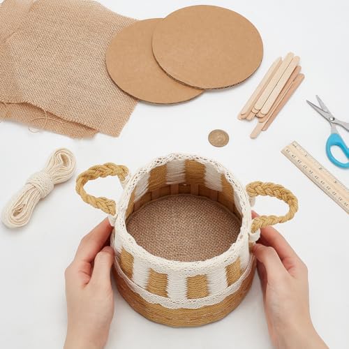 FREEBLOSS Macrame Cord Basket Weaving Craft Kit for Beginners DIY Storage Basket Storage Bins Basket Making Supplies for Adults Basket Weaving Kits for Adults - Image 5