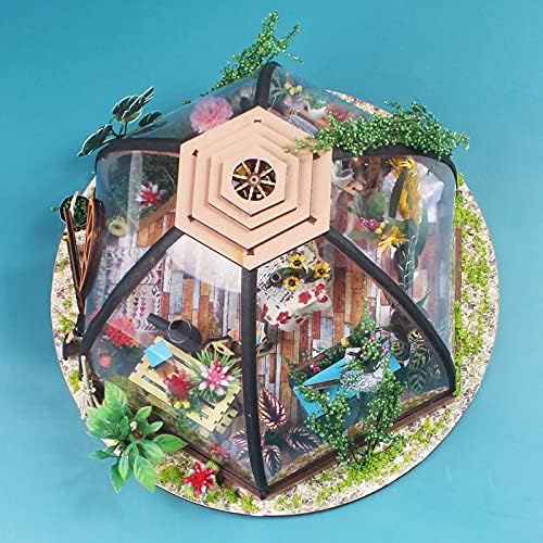 GuDoQi DIY Miniature Dollhouse Kit, Tiny 1:24 Scale House with Furniture, Great Handmade Craft Gift for Birthdays and Christmas Day, Green Flower Shop - Image 5