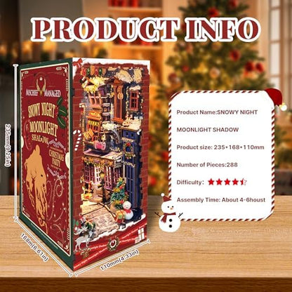 Book Nook kit with LED Christmas DIY Miniature Dollhouse Kit - Image 2