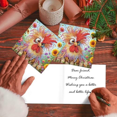 8pcs DIY Diamond Art Greeting Cards Kit with Envelopes&Tools - Create Your Own Sparkling Birthday, Thank You, Holiday Cards for Adults & Beginners(Humorous Bird) - Image 6