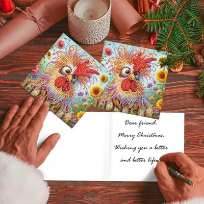 8pcs DIY Diamond Art Greeting Cards Kit with Envelopes&Tools - Create Your Own Sparkling Birthday, Thank You, Holiday Cards for Adults & Beginners(Humorous Bird) - Image 6