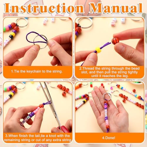 Landical 564 Pcs Sport Keychain Making Kit DIY Name Bead Key Chain Craft - Image 3