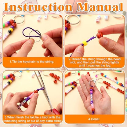 Landical 564 Pcs Sport Keychain Making Kit DIY Name Bead Key Chain Craft - Image 3