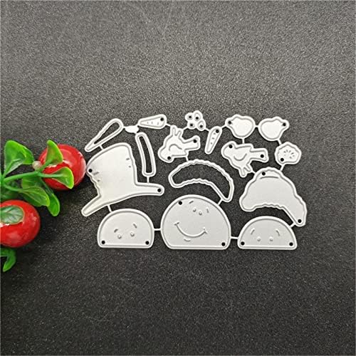 Scrapbooking Die-Cuts, Christmas Metal Cutting Dies for Card Making, Paper Craft Punch Template, Background Embossing Stencils, DIY Album Décor (Hat Snowman-10x6.7cm) - Image 3