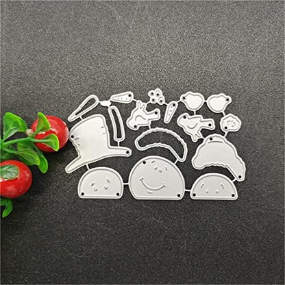 Scrapbooking Die-Cuts, Christmas Metal Cutting Dies for Card Making, Paper Craft Punch Template, Background Embossing Stencils, DIY Album Décor (Hat Snowman-10x6.7cm) - Image 3