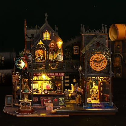 Fifijoy DIY Miniature Dollhouse Kit, Holo Magic City DIY Miniature House kit Wooden Dollhouse Kit, DIY Mini House kit for Adults to Build - Image 5