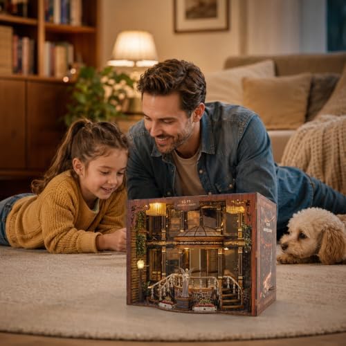 Archives Library Book Nook Kit with LED Light, DIY Miniature House Kit - Image 6
