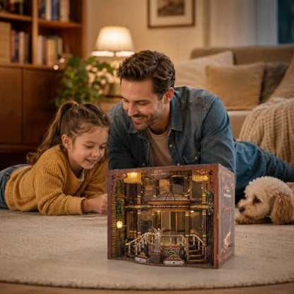 Archives Library Book Nook Kit with LED Light, DIY Miniature House Kit - Image 6
